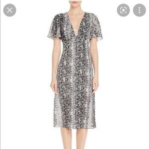 Aqua snake print button front dress (Bloomingdale’s)